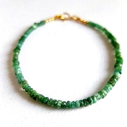 LKBEADS Smaragd 2–3 mm Rondellform facettierte Perlen 7 Zoll vergoldeter Verschluss Armband für Männer, Frauen|LK_STACK_02403 LKBEADS Smaragd 2–3 mm Rondellform facettierte Perlen 7 Zoll vergoldeter Verschluss Armband für Männer, Frauen|LK_STACK_02403 von LKBEADS