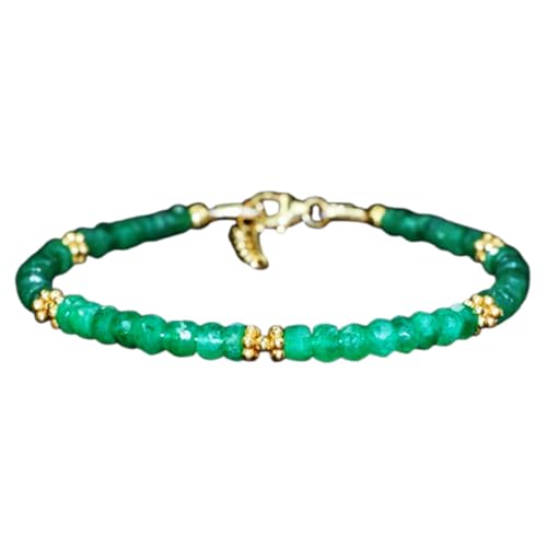 LKBEADS Smaragd 3,5 mm Rondellform facettierte Perlen 7 Zoll verstellbarer vergoldeter Verschluss Armband für Männer, Frauen|LK_STACK_02444 LKBEADS Smaragd 3,5 mm Rondellform facettierte Perlen 7 Zoll verstellbarer vergoldeter Verschluss Armband für Männer, Frauen|LK_STACK_02444 von LKBEADS