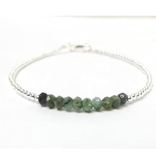 LKBEADS Smaragd 4–4,5 mm Rondellform facettierte Perlen mit 17,8 cm versilbertem Verschluss Armband für Männer, Frauen|LK_STACK_02498 LKBEADS Smaragd 4–4,5 mm Rondellform facettierte Perlen mit 17,8 cm versilbertem Verschluss Armband für Männer, Frauen|LK_STACK_02498 von LKBEADS