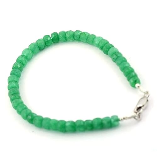 LKBEADS Smaragd 6 mm Rondellform facettierte Schliffperlen 7 Zoll versilberter Verschluss Armband für Männer, Frauen|LK_STACK_02514 LKBEADS Smaragd 6 mm Rondellform facettierte Schliffperlen 7 Zoll versilberter Verschluss Armband für Männer, Frauen|LK_STACK_02514 von LKBEADS