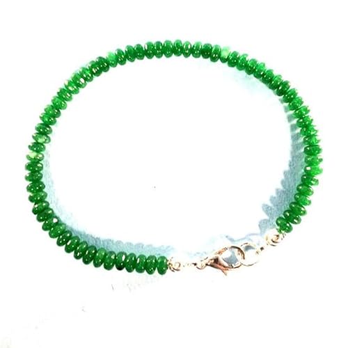 LKBEADS Smaragdgrüne 3,5 mm Rondell-Perlen, glatt geschliffen, 17,8 cm, versilberter Verschluss, Armband für Männer und Frauen|LK_STACK_02449 LKBEADS Smaragdgrüne 3,5 mm Rondell-Perlen, glatt geschliffen, 17,8 cm, versilberter Verschluss, Armband für Männer und Frauen|LK_STACK_02449 von LKBEADS