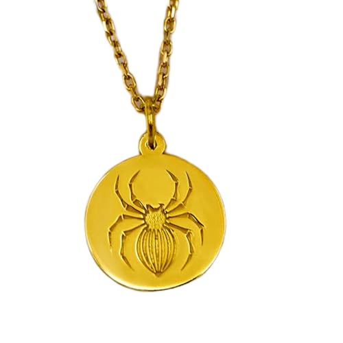 LKBEADS aus 925er Sterlingsilber| 22–26 mm| 45|7 cm lange Kette| Spinnen – Gothic| mit Spinnen| Halloween- für Männer und Frauen| einzigartiges Insekt| handgefertigt| vergoldet| L_01972 von LKBEADS