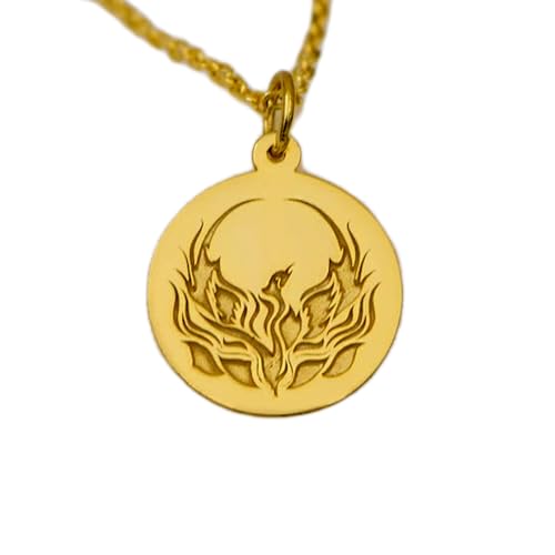 LKBEADS aus 925er Sterlingsilber| 22 mm 18-Zoll-Kette Phönixvogel – Symbol der Wiedergeburt Stärke Phönix-Anhänger für Männer Frauen handgefertigter Schmuck Vergoldung L_01909 von LKBEADS