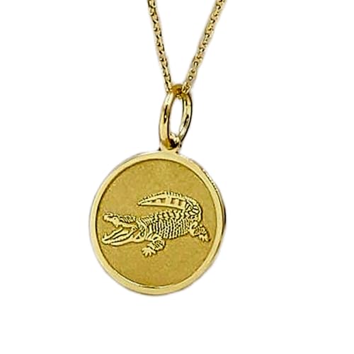 LKBEADS aus 925er Sterlingsilber| 28 mm| 45|7 cm Kette| vergoldeter Alligator-Wildtierschmuck| für Männer| Alligatoranhänger| handgefertigt| vergoldet| LG_00294 von LKBEADS