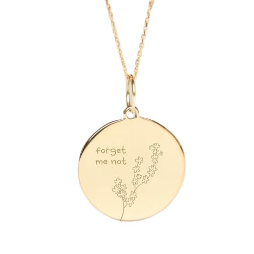 LKBEADS halskette aus 925er Sterlingsilber| 22–24 mm 45|7 cm lange Kette Vergissmeinnicht- Vergissmeinnicht- zierlicher Vergissmeinnicht-Charm September-Geburtsblume handgefertigte Vergoldung L_02286 von LKBEADS