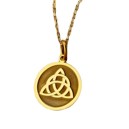 LKBEADS halskette aus 925er Sterlingsilber| 24 mm| 45|7 cm Kette| Triquetra-| Triquetra-| irischer Knoten| keltische Knoten-| Triquetra| für Mama| vergoldet| handgefertigt| L_01104 von LKBEADS