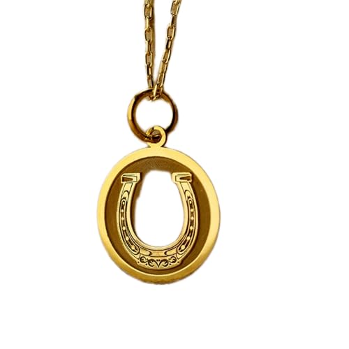 LKBEADS halskette aus 925er Sterlingsilber| 24 mm| 45|7 cm lange Kette| Hufeisen| Glücksbringer-Hufeisen| Weihnachten| Valentinstag| zierliche | Damen| handgefertigt| vergoldet| L_01130 von LKBEADS