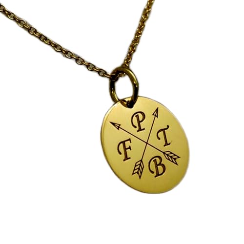 LKBEADS halskette aus 925er Sterlingsilber| 25 mm| 45|7 cm lange Kette| Initialen-| gravierter Buchstaben| Monogramm mit eingravierten Initialen| | Scheiben| vergoldet| handgefertigt| LG_00933 von LKBEADS