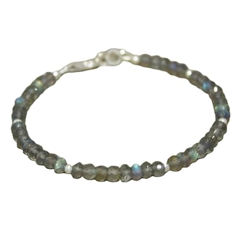 Labradorit, 3 mm, Rondellform, facettierte Perlen, 17,8 cm, versilberter Verschluss, Armband für Männer und Frauen | LK_STACK_04101 Labradorit, 3 mm, Rondellform, facettierte Perlen, 17,8 cm, versilberter Verschluss, Armband für Männer und Frauen | LK_STACK_04101 von LKBEADS