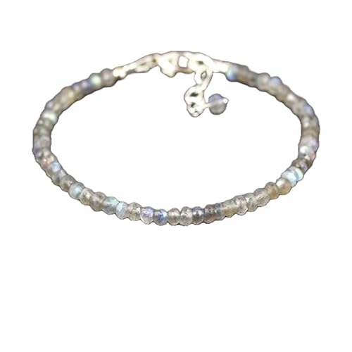Labradorit, 3 mm, Rondellform, facettierte Schliffperlen, 17,8 cm, verstellbarer versilberter Verschluss, Armband für Männer und Frauen | LK_STACK_04099 Labradorit, 3 mm, Rondellform, facettierte Schliffperlen, 17,8 cm, verstellbarer versilberter Verschluss, Armband für Männer und Frauen | LK_STACK_04099 von LKBEADS