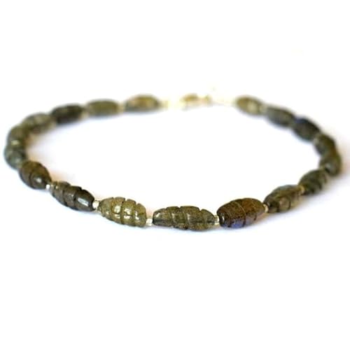 Labradorit 10 x 5 mm, ausgefallene Form, geschnitzte Schliffperlen, 17,8 cm, vergoldeter Verschluss, Armband für Männer und Frauen|LK_STACK_03999 Labradorit 10 x 5 mm, ausgefallene Form, geschnitzte Schliffperlen, 17,8 cm, vergoldeter Verschluss, Armband für Männer und Frauen|LK_STACK_03999 von LKBEADS