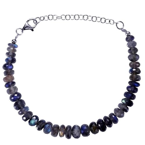 Labradorit 3–4 mm Rondellform facettierte Schliffperlen 7 Zoll verstellbarer versilberter Verschluss Armband für Männer, Frauen|LK_STACK_04084 Labradorit 3–4 mm Rondellform facettierte Schliffperlen 7 Zoll verstellbarer versilberter Verschluss Armband für Männer, Frauen|LK_STACK_04084 von LKBEADS
