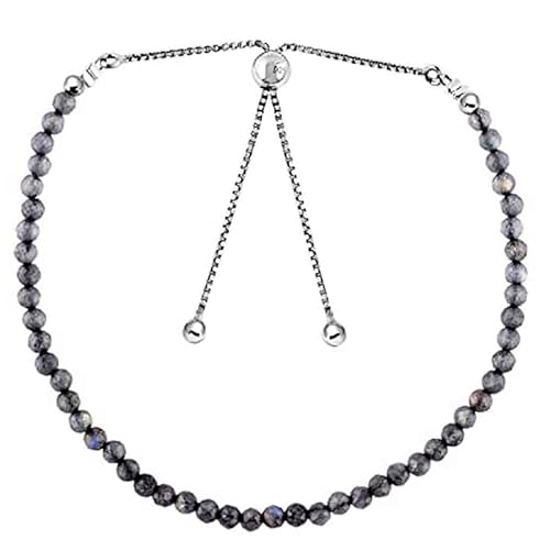 Labradorit-Perlen, rund, 3 mm, facettiert, geschliffen, 17,8 cm, verstellbarer versilberter Verschluss, Armband für Männer und Frauen | LK_STACK_04180 Labradorit-Perlen, rund, 3 mm, facettiert, geschliffen, 17,8 cm, verstellbarer versilberter Verschluss, Armband für Männer und Frauen | LK_STACK_04180 von LKBEADS