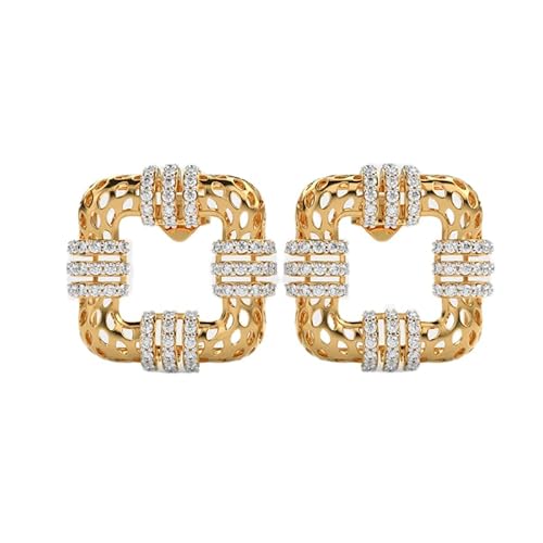 Leuchtende Kanalohrringe aus 925er Sterlingsilber | Vergoldung | Steinzahl 192 | Edelsteingröße 0,1 mm | Gewicht 0,95 Karat | Form rund | 7,42 Gramm | LKE_G_00283 von LKBEADS