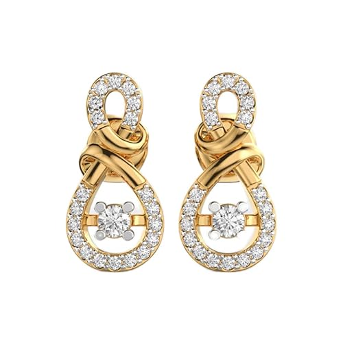 Leuchtende Knoten-Ohrringe aus 925er Sterlingsilber | Vergoldung | Steinzahl 42 | Edelsteingröße 0,1 mm | Gewicht 0,33 Karat | Form rund | 2,202 Gramm | • Luxus • G_00288 von LKBEADS