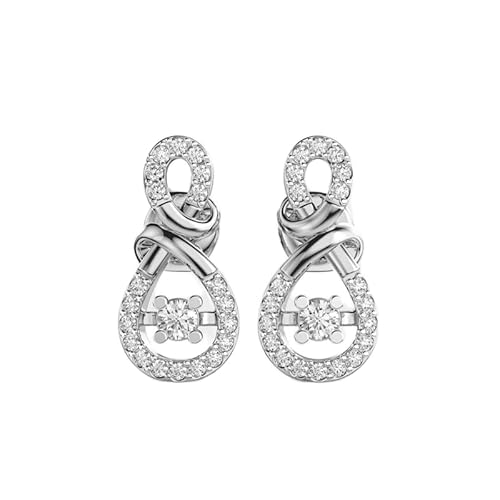 Leuchtende Knoten-Ohrringe aus 925er Sterlingsilber | Versilberung, Nr. Stein: 42, Edelsteingröße: 0,1 mm | Gewicht: 0,33 Karat, Form: rund | 2,202 Gramm | • Luxus • W_00288 von LKBEADS