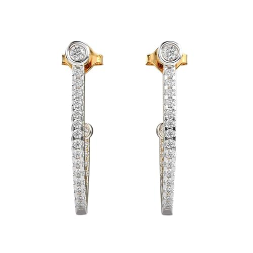 Lineare Ohrhänger aus 925er Sterlingsilber | Vergoldung | Steinzahl 44 | Edelsteingröße 0,01–0,10 mm | Gewicht 0,41 Karat | Form rund | 63,282 Gramm | LKE_G_00098 von LKBEADS