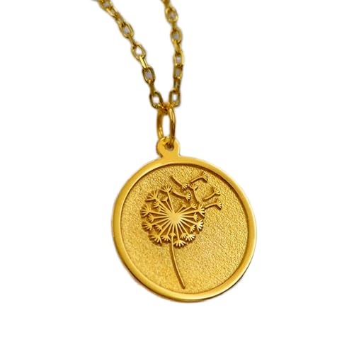 Luxus-Anhänger aus 925er Sterlingsilber, 22 mm, ohne Kette, Löwenzahn – Botanischer Wunsch, minimalistisches Symbol für Hoffnung und Neubeginn, Licht und Stärke, vergoldeter handgefertigter Schmuck, von LKBEADS
