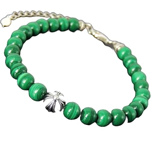 Malachit-Perlen, rund, 8 mm, glatt geschliffen, 17,8 cm, verstellbarer, versilberter Verschluss, Armband für Männer und Frauen | LK_STACK_04593 Malachit-Perlen, rund, 8 mm, glatt geschliffen, 17,8 cm, verstellbarer, versilberter Verschluss, Armband für Männer und Frauen | LK_STACK_04593 von LKBEADS