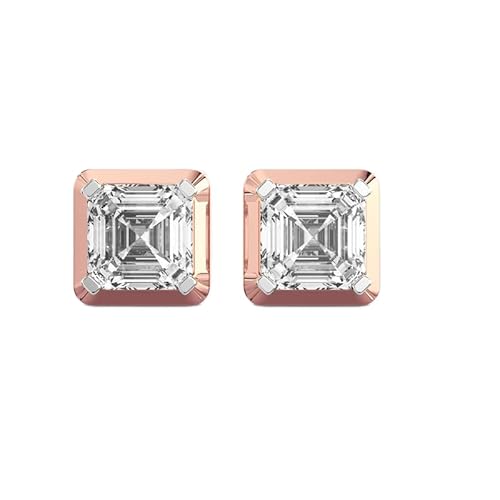 Minimaler Ohrstecker aus 925er Sterlingsilber für den Alltag | Roségoldbeschichtung | Steinzahl 2 | Edelsteingröße 0,90–0,99 mm | Gewicht 1,96 Karat | Form 2,07 Gramm | LKE_R_00190 von LKBEADS