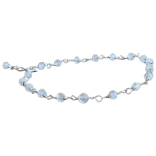 Mondstein, 3–3,5 mm, Rondellform, facettierte Perlen, 17,8 cm, verstellbarer versilberter Verschluss, Armband für Männer und Frauen | LK_STACK_04666 Mondstein, 3–3,5 mm, Rondellform, facettierte Perlen, 17,8 cm, verstellbarer versilberter Verschluss, Armband für Männer und Frauen | LK_STACK_04666 von LKBEADS