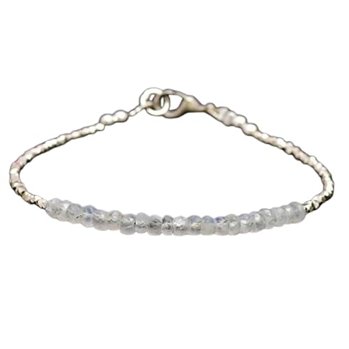 Mondsteinperlen, rund, 3 mm, facettiert, geschliffen, 17,8 cm, versilberter Verschluss, Armband für Männer und Frauen | LK_STACK_04684 Mondsteinperlen, rund, 3 mm, facettiert, geschliffen, 17,8 cm, versilberter Verschluss, Armband für Männer und Frauen | LK_STACK_04684 von LKBEADS
