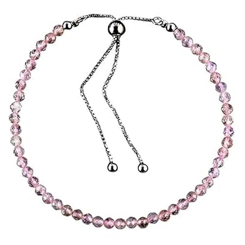 Morganit-Perlen, rund, 3 mm, facettiert, geschliffen, 17,8 cm, verstellbarer versilberter Verschluss, Armband für Männer und Frauen | LK_STACK_04706 Morganit-Perlen, rund, 3 mm, facettiert, geschliffen, 17,8 cm, verstellbarer versilberter Verschluss, Armband für Männer und Frauen | LK_STACK_04706 von LKBEADS