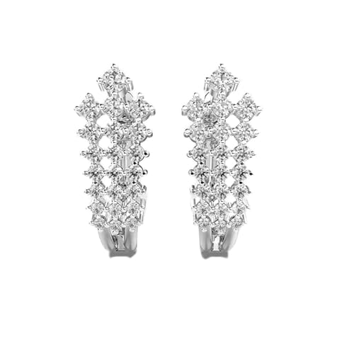 Mystica-Ohrringe aus 925er Sterlingsilber | Versilberung, Anzahl der Steine: 44, Edelsteingröße: 0,01–0,07 mm | Gewicht: 0,86 Karat, Form: rund | 5,662 Gramm | LKE_W_00096 von LKBEADS