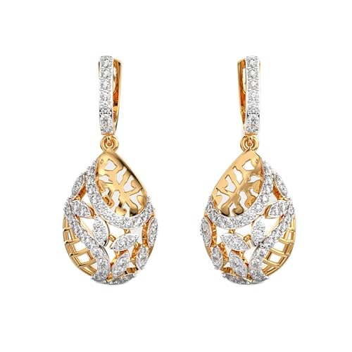 Ohrringe „Beyond Dewdrop“ aus 925er Sterlingsilber | Vergoldung | Steinzahl 88 | Edelsteingröße 0,01–0,10 mm | Gewicht 0,89 Karat | Form rund | 5,978 Gramm | LKE_G_00249 von LKBEADS