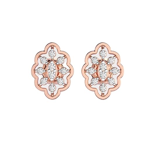 Ohrringe „Celestial Spark“ aus 925er Sterlingsilber | Roségold-Beschichtung | Anzahl der Steine: 20 | Edelsteingröße: 0,01–0,07 mm | Gewicht: 0,21 Karat | Form: rund | 1,422 Gramm | LKE_R_00007 von LKBEADS