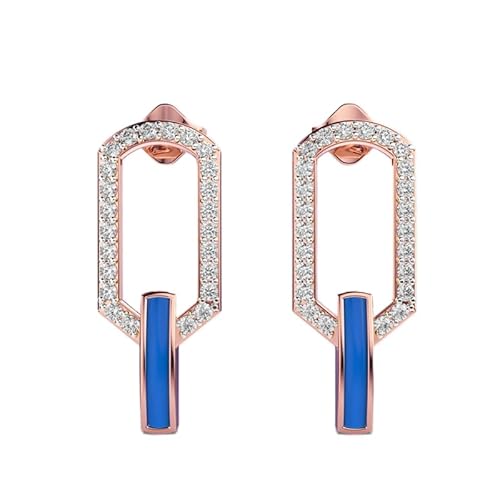 Ohrringe „Classy Miss Sassy“ aus 925er Sterlingsilber | Roségold-Beschichtung | Anzahl der Steine: 24 | Edelsteingröße: 0,01–0,10 mm | Gewicht: 0,232 Karat | Form: rund | 2,846 Gramm || R_00263 von LKBEADS