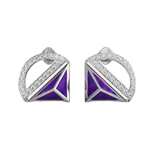 Ohrringe „Geometrische Ausstrahlung“ aus 925er Sterlingsilber | Versilberung, Nr. Stein: 42, Edelsteingröße: 0,01–0,10 mm | Gewicht: 0,42 Karat, Form: rund | 4,384 Gramm | • Luxus • W_00258 von LKBEADS