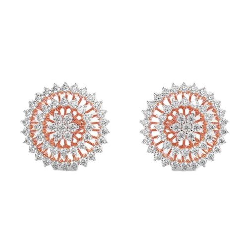 Ohrringe „Inspirierende Eleganz“ aus 925er Sterlingsilber | Roségold-Beschichtung | Steinzahl: 168 | Edelsteingröße: 0,01–0,07 mm | Gewicht: 2,52 Karat | Form: rund | 7,404 Gramm || R_00084 von LKBEADS