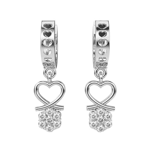 Ohrringe „Love Overload“ aus 925er Sterlingsilber | Versilberung, Nr. Stein: 14, Edelsteingröße: 0,01–0,07 mm | Gewicht: 0,24 Karat, Form: rund | 2,538 Gramm | LKE_W_00281 von LKBEADS