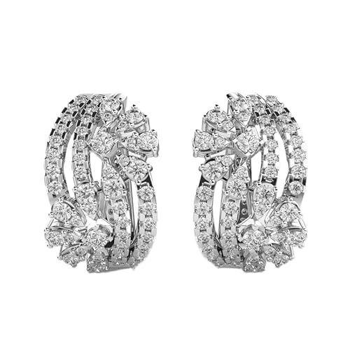 Ohrringe „Queen's Choice“ aus 925er Sterlingsilber | Versilberung, Anzahl der Steine: 100, Edelsteingröße: 0,01–0,10 mm | Gewicht: 1,06 Karat, Form: rund | 7,212 Gramm | LKE_W_00207 von LKBEADS