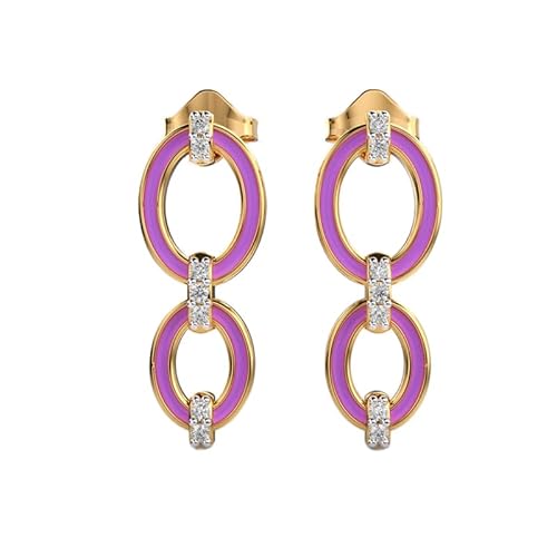 Ohrringe „Surreal Rhythm“ aus 925er Sterlingsilber | Vergoldung | Anzahl der Steine: 14 | Edelsteingröße: 0,1 mm | Gewicht: 0,08 Karat | Form: rund | 2,738 Gramm | LKE_G_00264 von LKBEADS