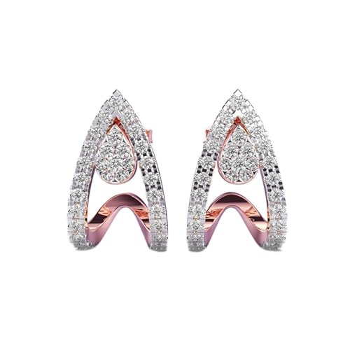 Ohrringe „Wings of Fire“ aus 925er Sterlingsilber | Roségold-Beschichtung | Steinzahl 62 | Edelsteingröße 0,0–0,10 mm | Gewicht 0,515 Karat | Form rund | 4,103 Gramm | LKE_R_00257 von LKBEADS