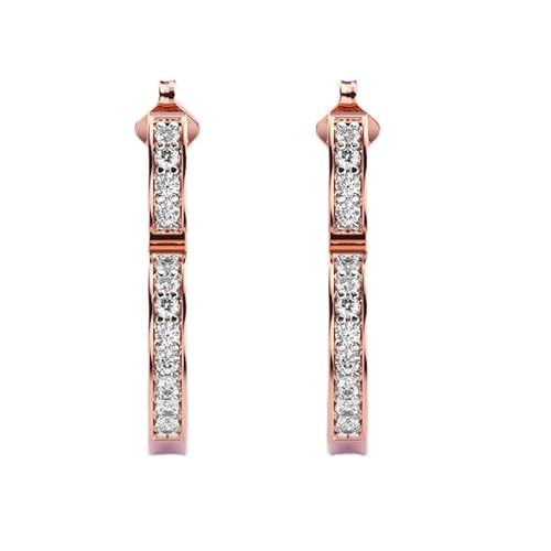 Ohrringe mit Blume und Stiel aus 925er Sterlingsilber | Roségold-Beschichtung | Anzahl der Steine: 24 | Edelsteingröße: 0,01–0,07 mm | Gewicht: 0,6 Karat | Form: rund | 7,62 Gramm | LKE_R_00165 von LKBEADS