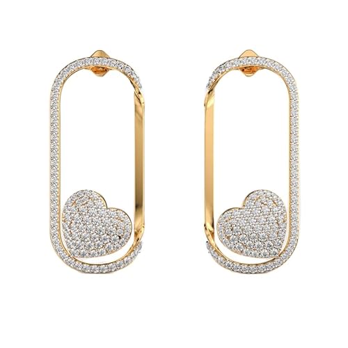 Ohrringe mit verschlossenen Herzen aus 925er Sterlingsilber | Vergoldung | Steinzahl: 186 | Edelsteingröße: 0,01–0,07 mm | Gewicht: 1,76 Karat | Form: rund | 5,352 Gramm | LKE_G_00287 von LKBEADS