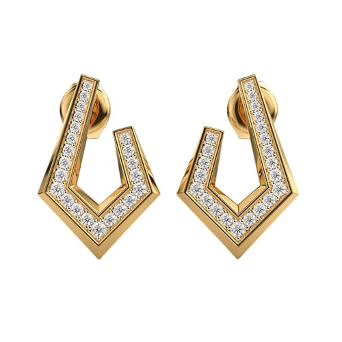 Ohrstecker „Abstrakter Liebhaber“ aus 925er Sterlingsilber | Vergoldung | Anzahl der Steine: 44 | Edelsteingröße: 0,01–0,10 mm | Gewicht: 0,3 Karat | Form: rund | 3,02 Gramm | LKE_G_00011 von LKBEADS