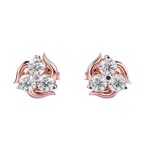 Ohrstecker „Blühende Knospen“ aus 925er Sterlingsilber | Roségold-Beschichtung | Anzahl der Steine: 6 | Edelsteingröße: 0,01–0,07 mm | Gewicht: 0,3 Karat | Form: rund | 1,1 Gramm | LKE_R_00029 von LKBEADS