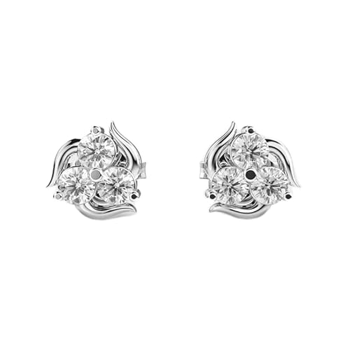 Ohrstecker „Blühende Knospen“ aus 925er Sterlingsilber | Versilberung, Nr. Stein: 6, Edelsteingröße: 0,01–0,07 mm | Gewicht: 0,3 Karat, Form: rund | 1,1 Gramm | LKE_W_00029 von LKBEADS