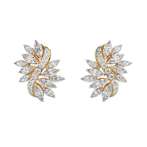 Ohrstecker „Buoyant Bunch“ aus 925er Sterlingsilber | Vergoldung, Nr. Stein: 42, Edelsteingröße: 0,01–0,17 mm | Gewicht: 2,49 Karat, Form: Rund & Marquise | 5,658 Gramm | • Luxus • G_00189 von LKBEADS