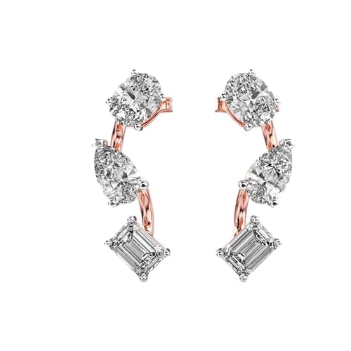 Ohrstecker „Dancing“ aus 925er Sterlingsilber | Roségold-Beschichtung, Nr. Stein: 6, Edelsteingröße: 0,30–0,49 mm | Gewicht: 2,14 Karat, Form: Mix | 2,896 Gramm | LKE_R_00252 von LKBEADS