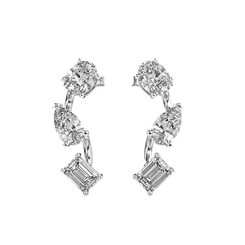 Ohrstecker „Dancing“ aus 925er Sterlingsilber | Versilberung, Nr. Stein: 6, Edelsteingröße: 0,30–0,49 mm | Gewicht: 2,14 Karat, Form: Mix | 2,896 Gramm | LKE_W_00252 von LKBEADS