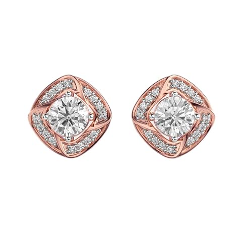 Ohrstecker „Dazzling Splendor“ aus 925er Sterlingsilber | Roségold-Beschichtung | Anzahl der Steine: 34 | Edelsteingröße: 0,10–0,49 mm | Gewicht: 1,1 Karat | Form: rund | 2,94 Gramm | LKE_R_00110 von LKBEADS