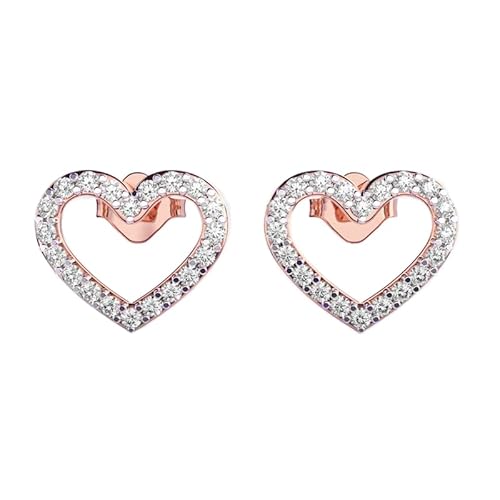 Ohrstecker „Passionate Heart“ aus 925er Sterlingsilber | Roségold-Beschichtung | Anzahl der Steine: 40 | Edelsteingröße: 0,01–0,07 mm | Gewicht: 0,4 Karat | Form: rund | 2,88 Gramm | LKE_R_00147 von LKBEADS
