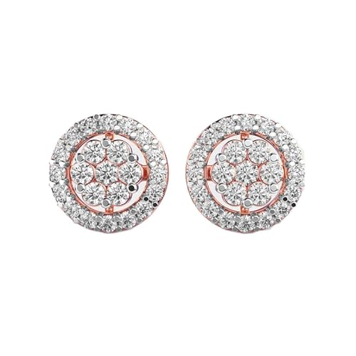 Ohrstecker „Radial Appeal“ aus 925er Sterlingsilber | Roségold-Beschichtung | Anzahl der Steine: 46 | Edelsteingröße: 0,01–0,07 mm | Gewicht: 0,58 Karat | Form: rund | 3,616 Gramm | LKE_R_00227 von LKBEADS