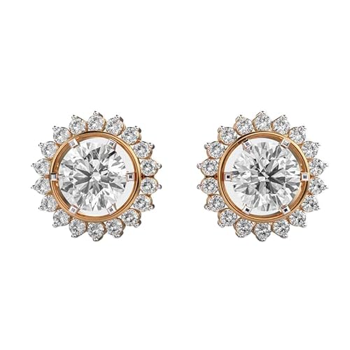 Ohrstecker „Shining Sunshine“ aus 925er Sterlingsilber | Vergoldung | Anzahl der Steine: 38 | Edelsteingröße: 0,01–1,49 mm | Gewicht: 3,76 Karat | Form: rund | 4,512 Gramm | LKE_G_00091 von LKBEADS