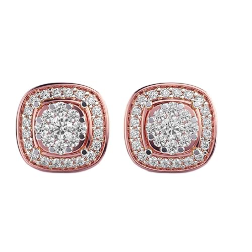 Ohrstecker „Simply Chic“ aus 925er Sterlingsilber | Roségold-Beschichtung | Steinzahl: 58 | Edelsteingröße: 0,01–0,07 mm | Gewicht: 1,04 Karat | Form: rund | 6,508 Gramm | LKE_R_00146 von LKBEADS